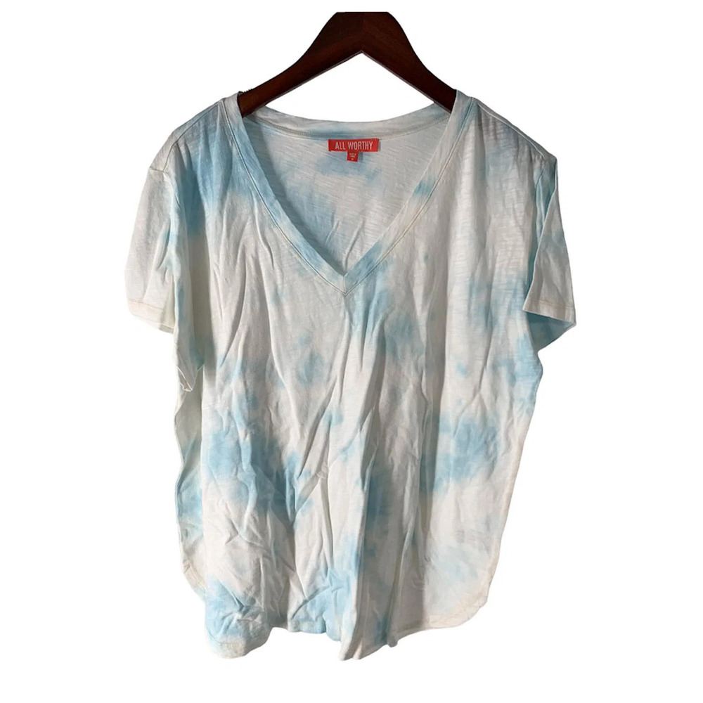 All Worthy Hunter McGrady Tie-Dye T-Shirt with Curved Hem Blue - Regular